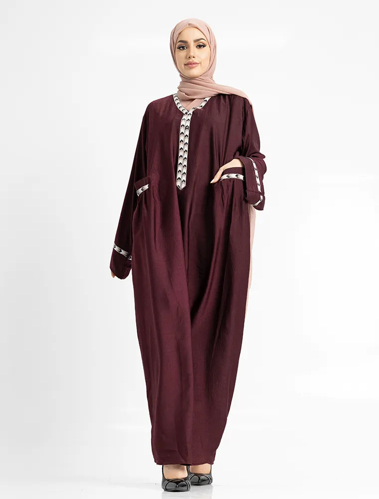 Plum Wajiha Abaya