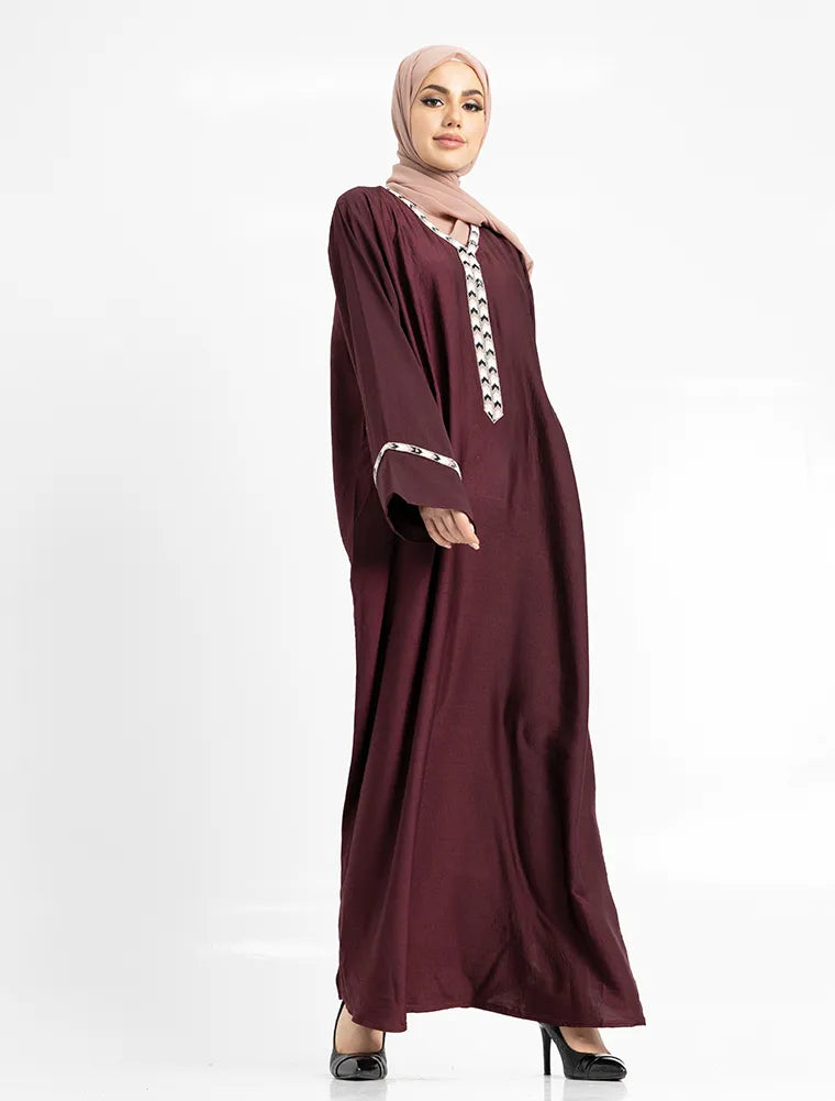 Plum Wajiha Abaya