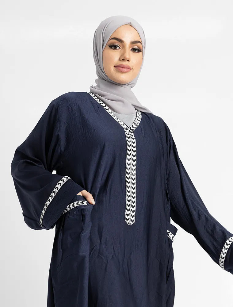 Navy Wajiha Abaya