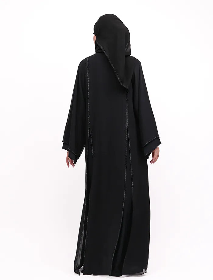 Black Badia Chiffon Abaya