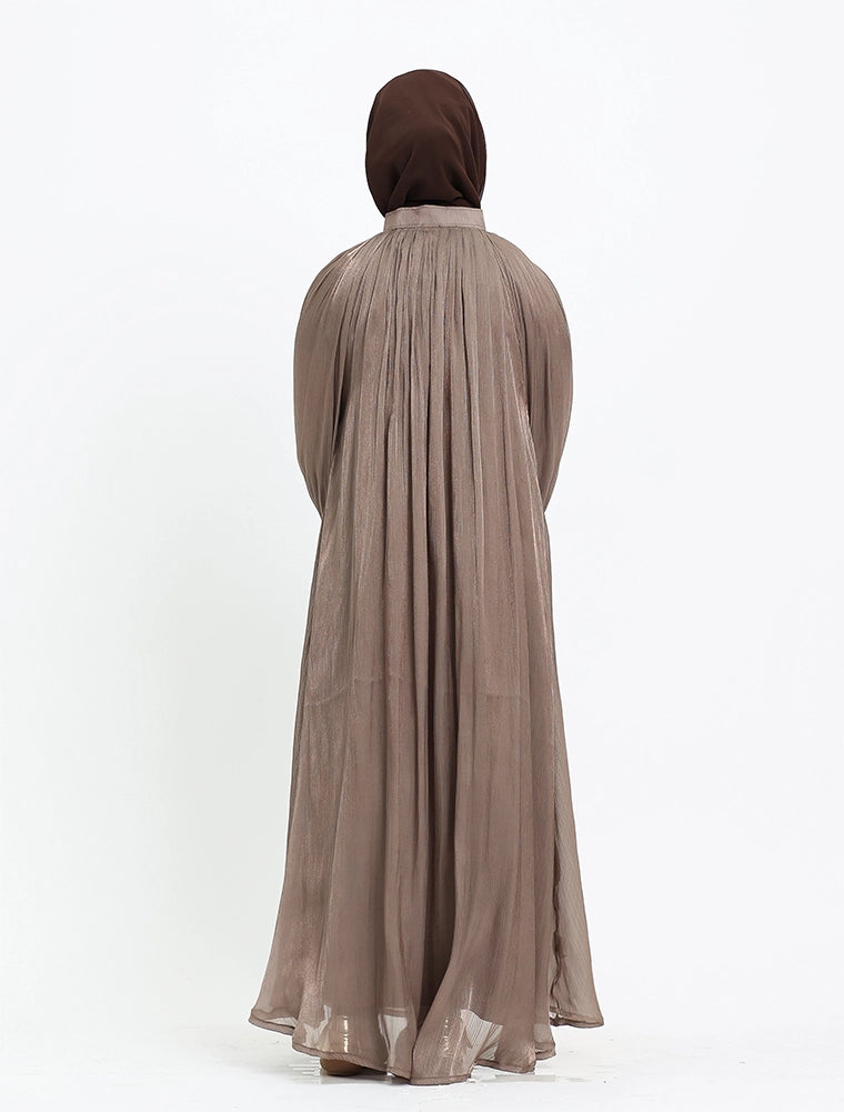 Mocha Organza Umbrella Girls Abaya