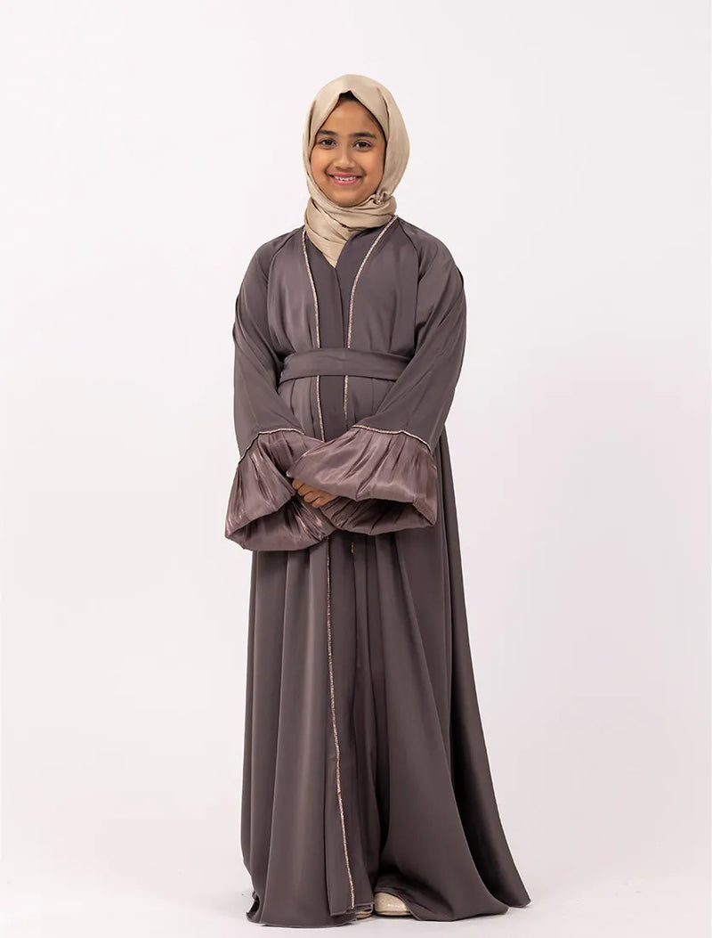 Mauve Regal Charm Girls Abaya