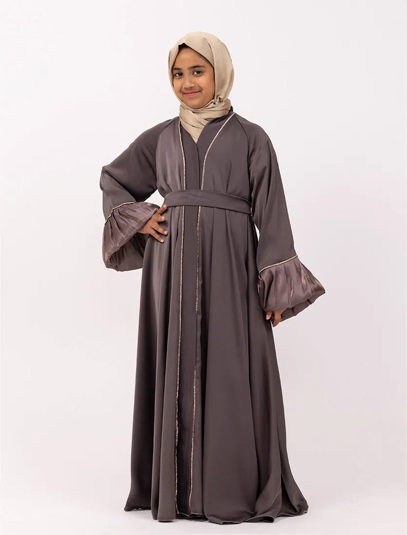 Mauve Regal Charm Girls Abaya