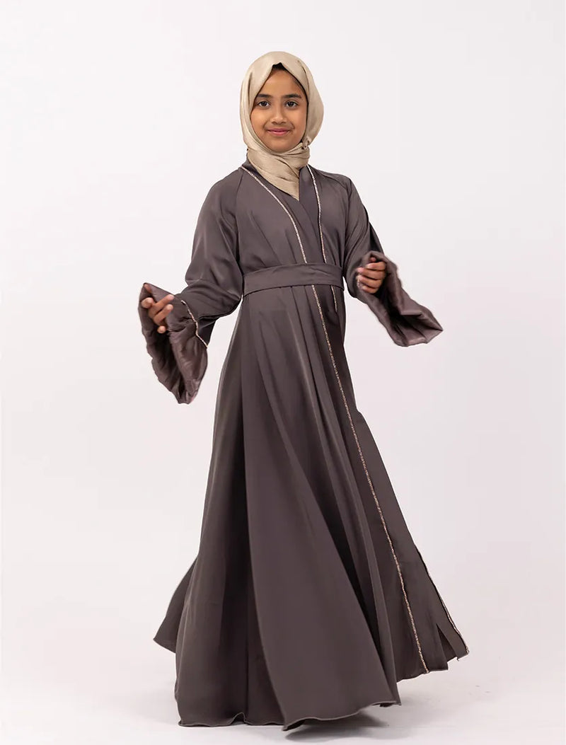 Mauve Regal Charm Girls Abaya