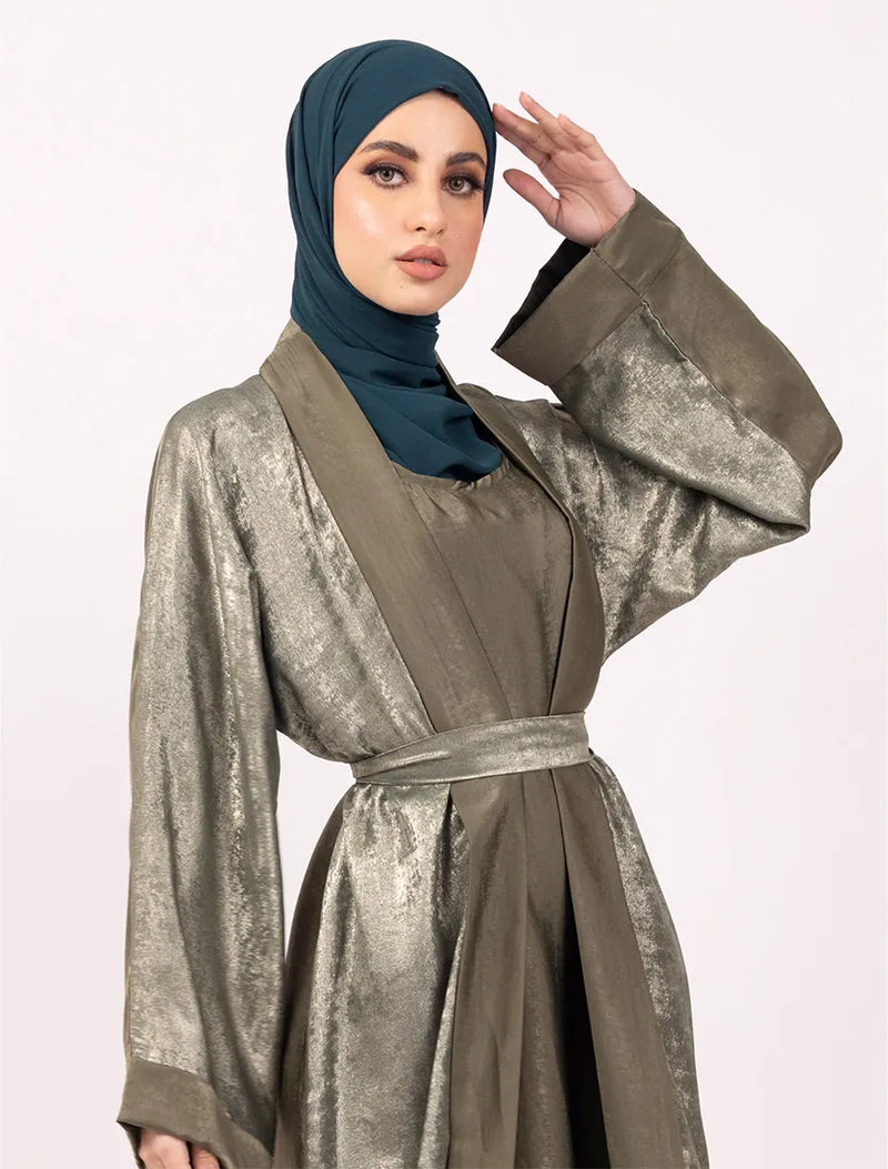 Khaki Jamila Open Abaya