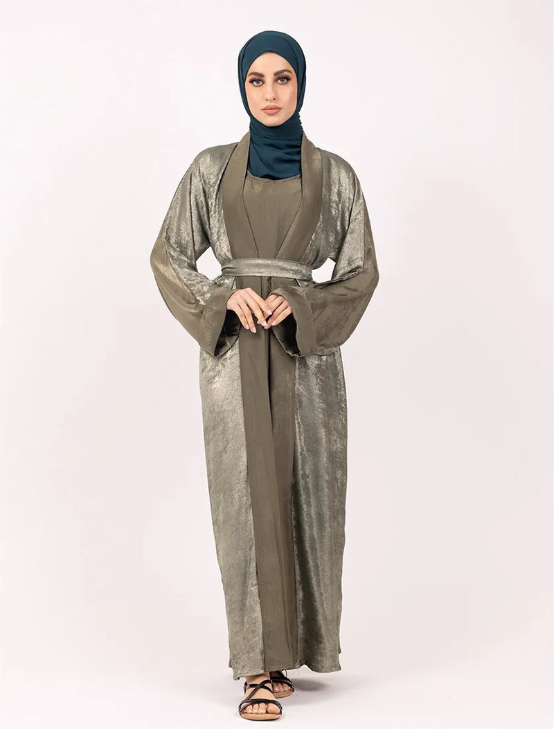 Khaki Jamila Open Abaya