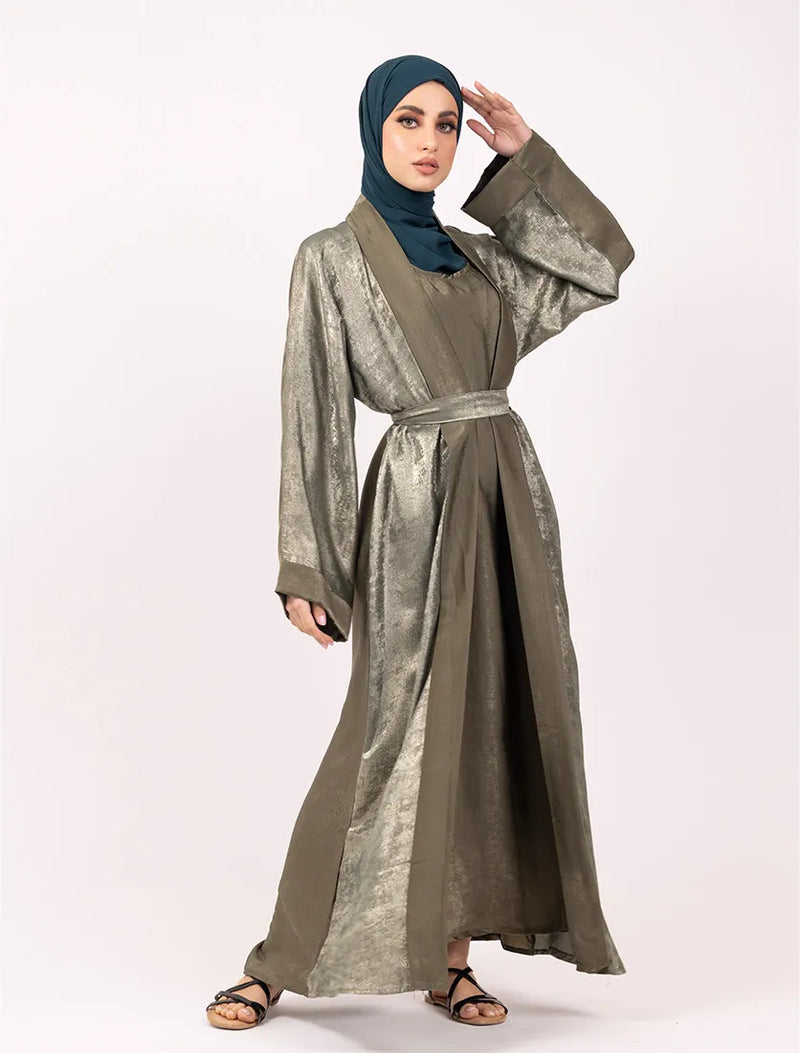 Khaki Jamila Open Abaya