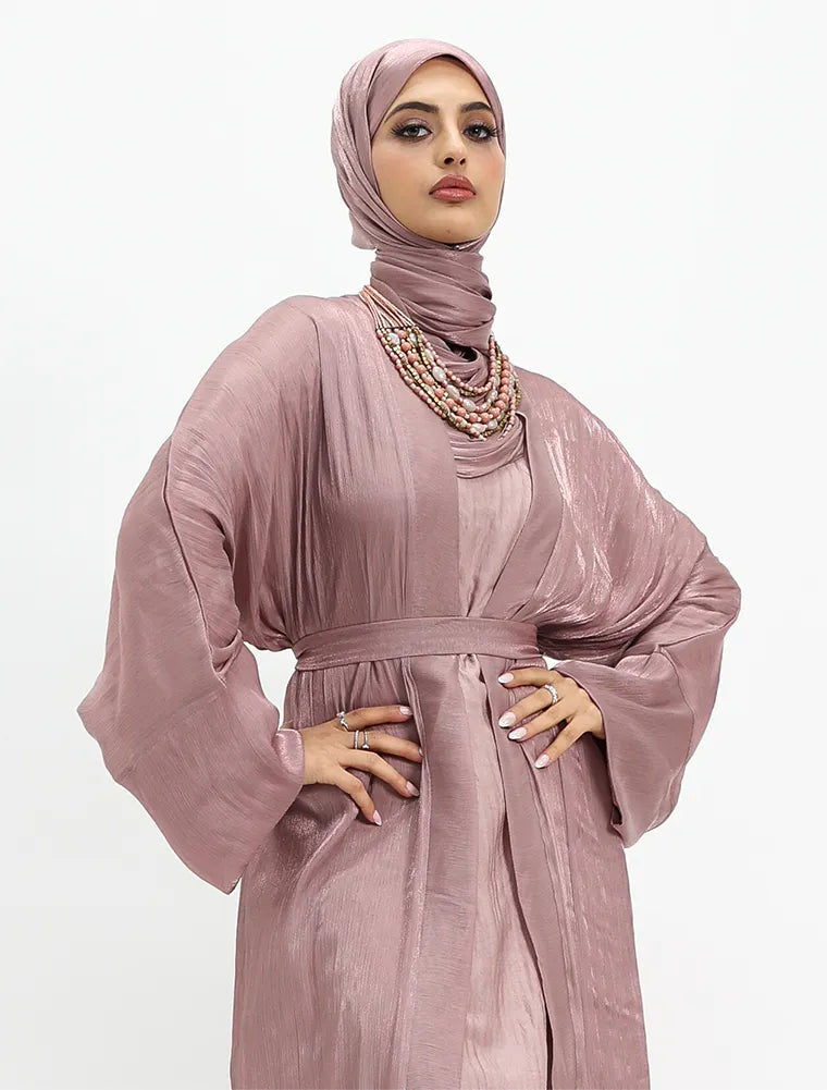 Rose Pink Organza Simple 2 Piece