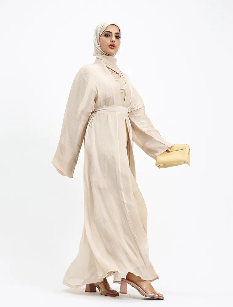 Beige Organza Simple 2 Piece