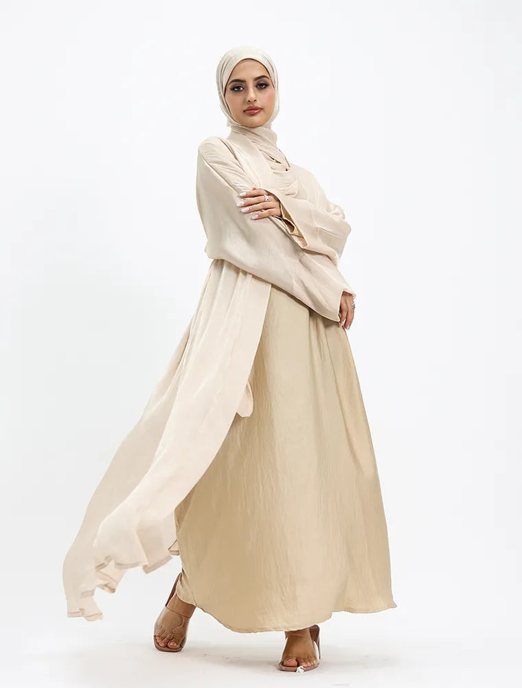 Beige Organza Simple 2 Piece