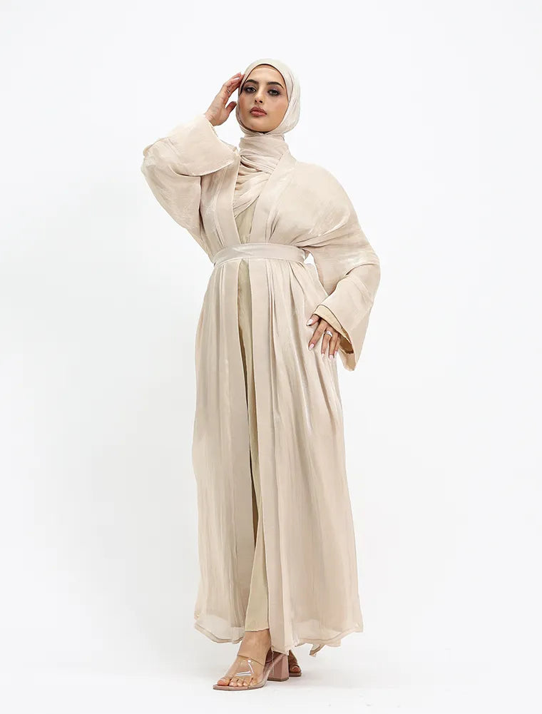 Beige Organza Simple 2 Piece