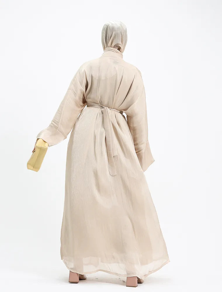 Beige Organza Simple 2 Piece