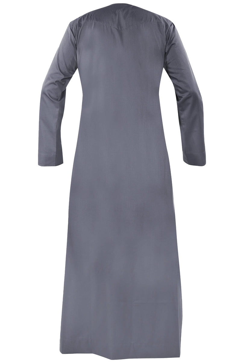 Omani Embroidery Thobe With Tassel color Light Ash Buy Royal Premium Fabric Gulf Style