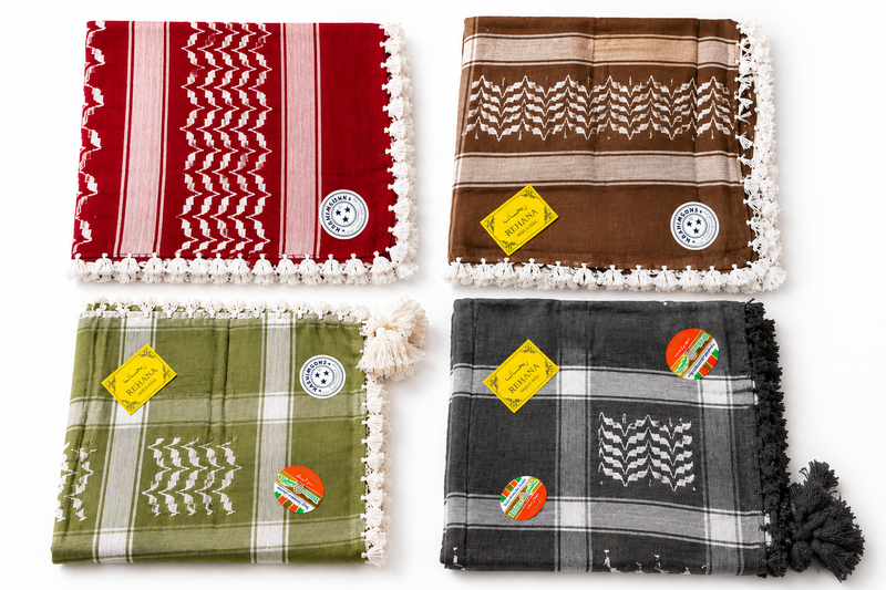Premium Arabic Keffiyeh Shemagh Scarf – Traditional Men’s Headwear