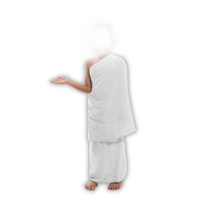 100% Pure Cotton | Two Piece Ihram Set for Men/Kids | One Size Fits All