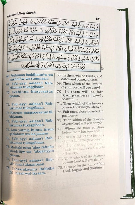 Pakistani Panj Surah - Based on the Holy Quran and Hadith with English Translation and Transliteration