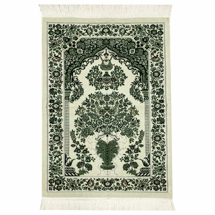 Light Green Floral Leaf Garden Prayer Mat