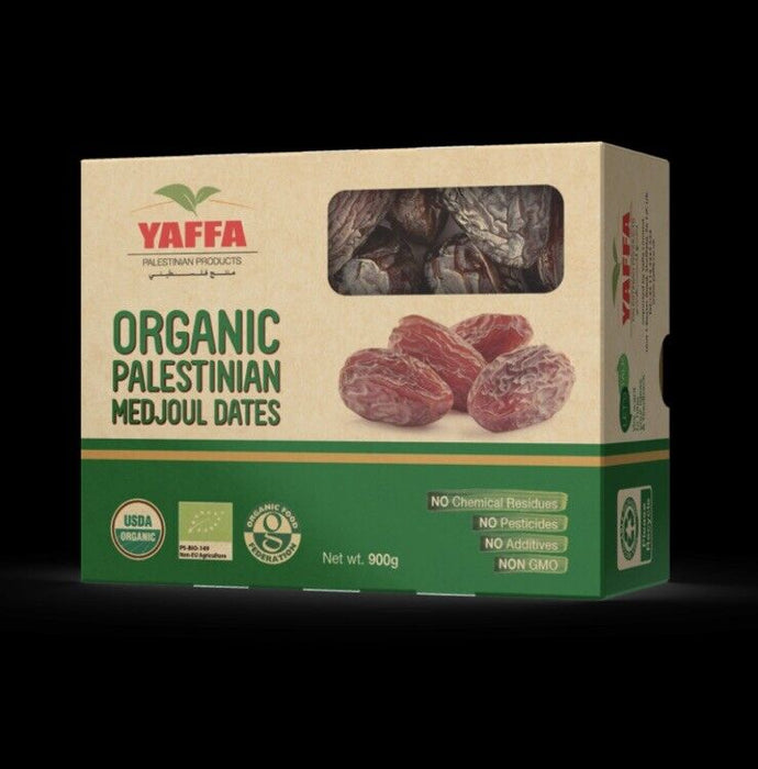 Palestinian Medjoul Dates - Large NATURAL Khejoor, Yaffa Delicious and Juicy Medjool Dates All Natural, No Added Sugar, Free from Additives, Sustainably Grown and Hand-Picked Palestinian Dates (Box of 250g - 5kg)