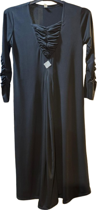 Black maxi-length abaya