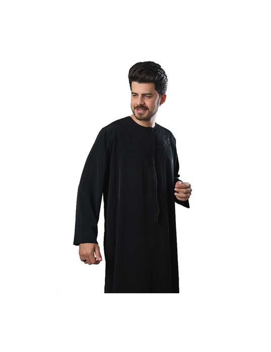 Original IKAF Omani Thobe with Tassel for Men, Arabian Long Sleeve Jubbah, Quality Islamic Clothing