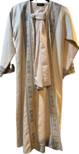 Moroccan-style Cream Regal Charm girls Abaya