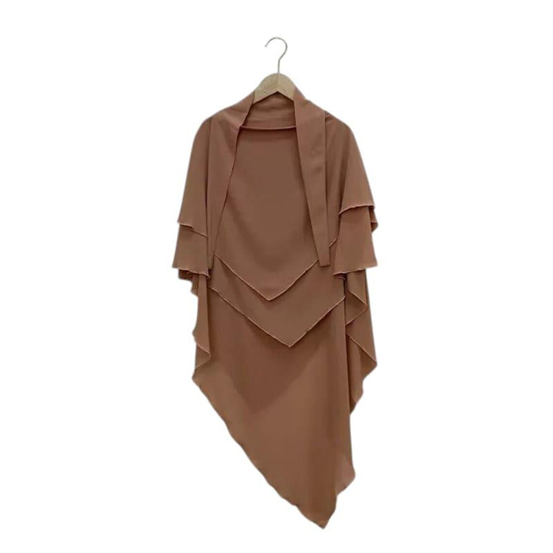 Pull-On Instant 3-Layer Chiffon Khimar Hijab – 1 Piece – Turkish Style