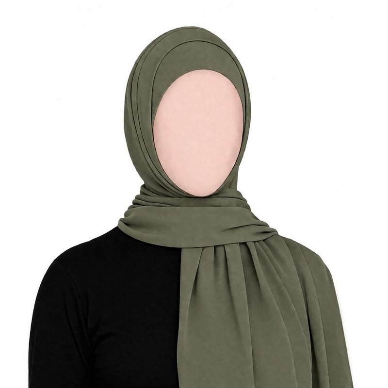 Pull on Instant 1Pc Turlu bonnet connect to Chiffon shawl, Turkish scarf hijab
