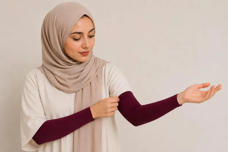Elegant Turlu 1 pair Arm Sleeve with/without button Cover comfy stretch Women