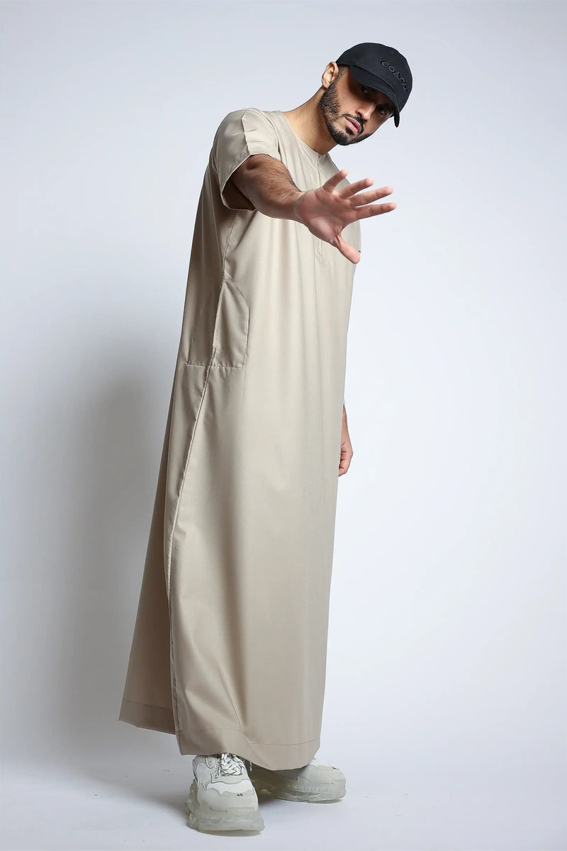 Tuscan Dust Storm Half Sleeve Thobe By Al Noor- J152