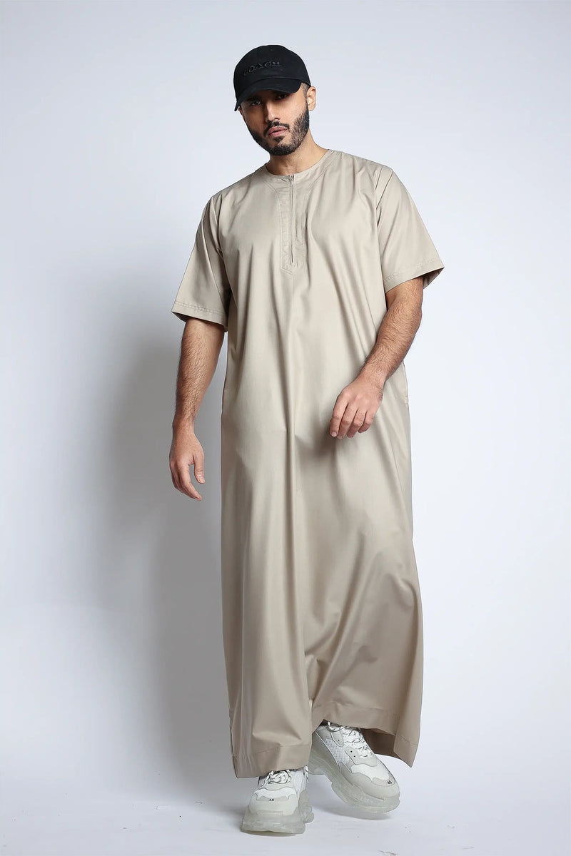 Tuscan Dust Storm Half Sleeve Thobe By Al Noor- J152