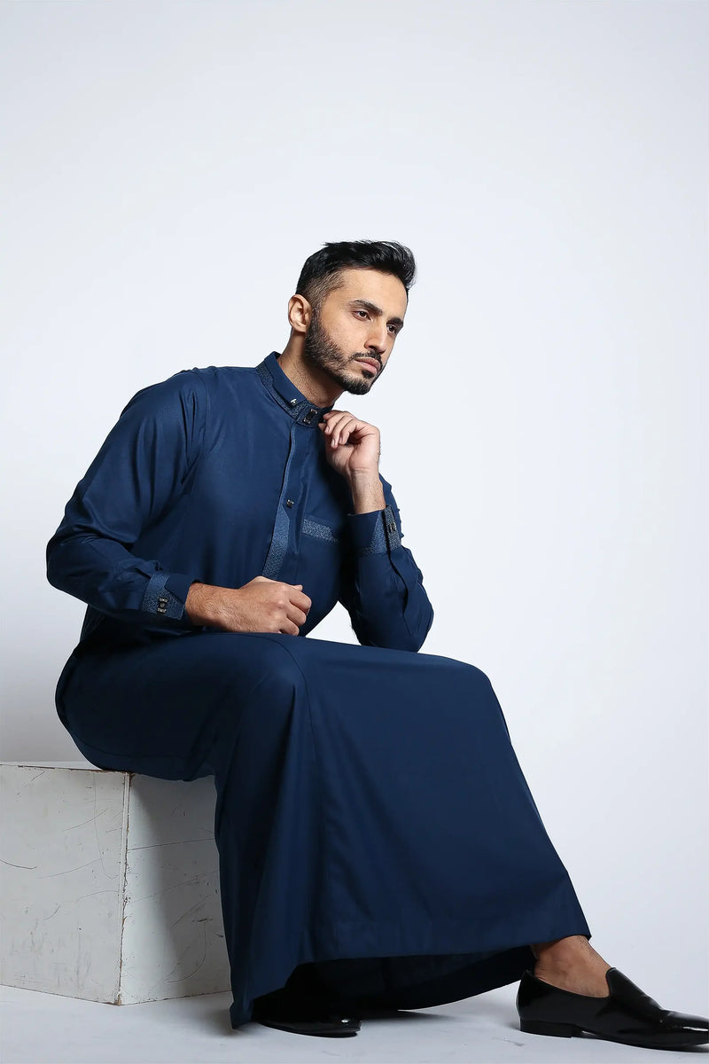 Catalina Blue Thobe By Al noor- J140 C1