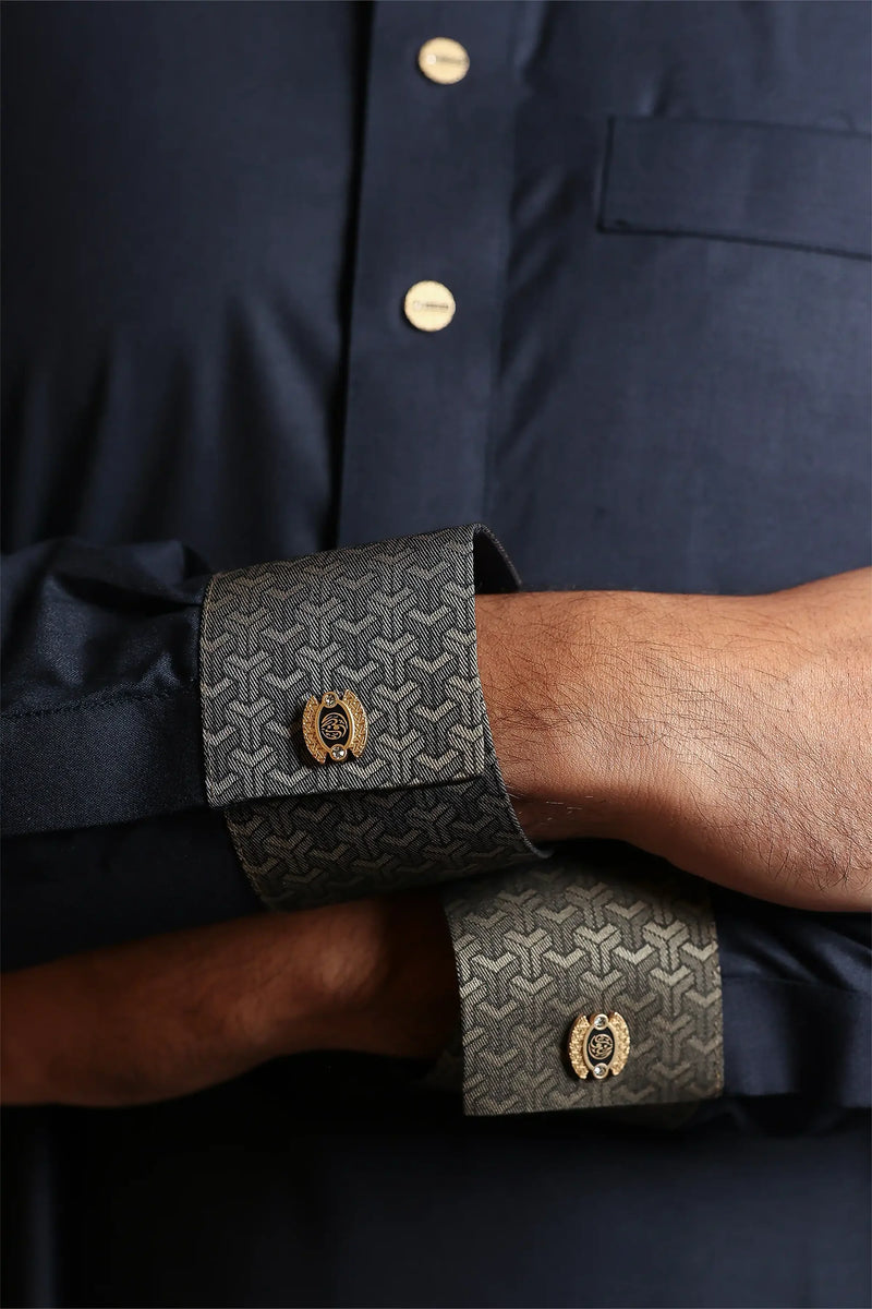 Diplomatic Blue Cutaway Thobe By Al noor- J153