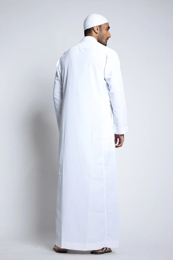White Collar Thobe By Al noor- J150