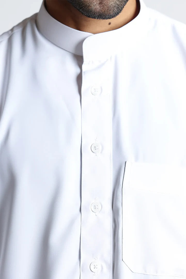 White Collar Thobe By Al noor- J150