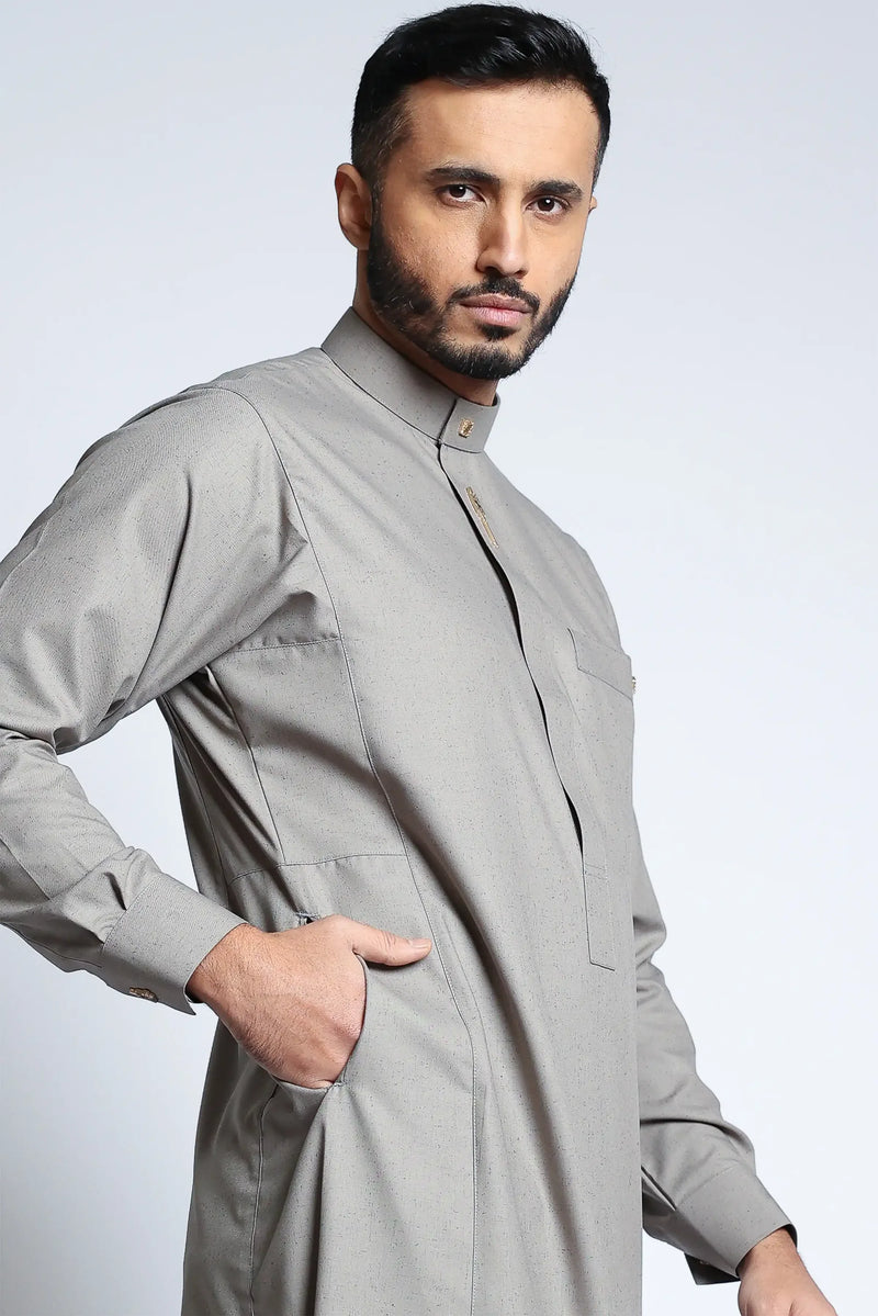 Harbour Fog Collar Thobe By Al noor- J134