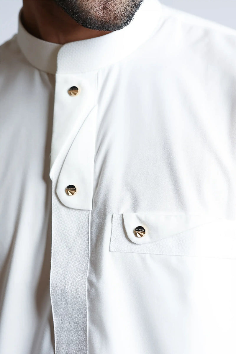 Cream Collar Thobe Thobe By Al noor- J135