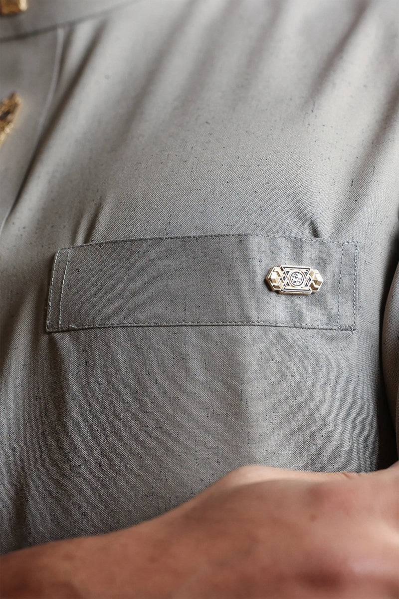 Harbour Fog Collar Thobe By Al noor- J134