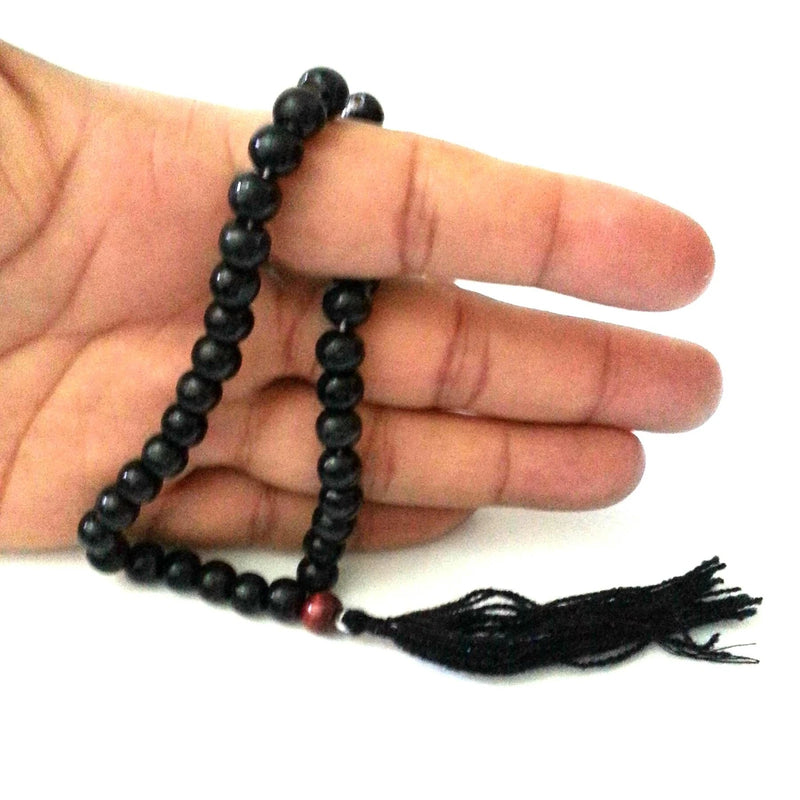 33 beads Islamic Prayer Beads Tesbih Misbah Tasbeh - (Crystal Beads Black )