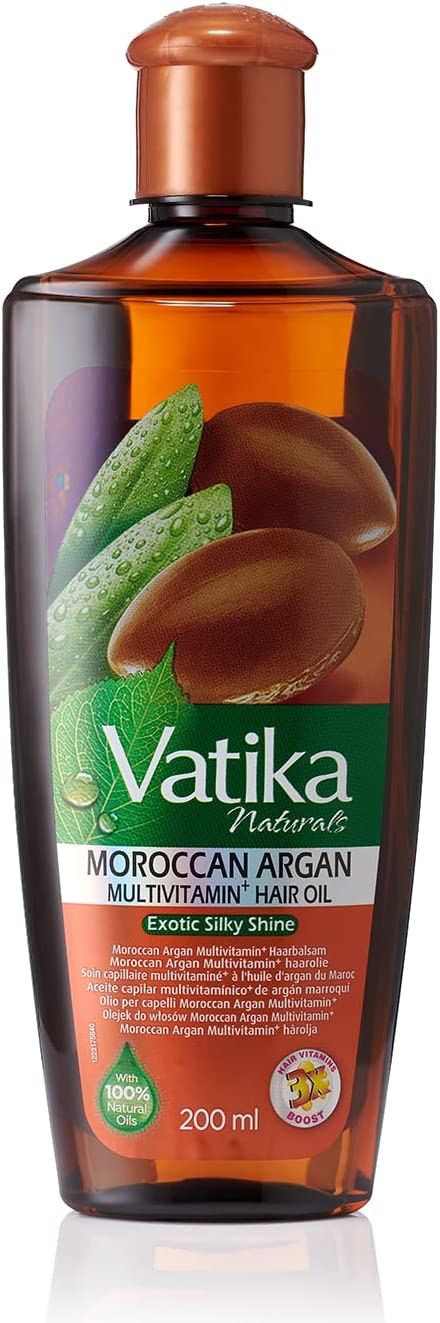 Vatika Naturals Argan Enriched Hair Oil - 200ml | Multivitamin A, E & F | Brilliant Shines, Non-Greasy Formula | For Moisture Soft Hair