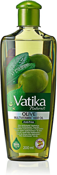 Vatika Naturals Olive Enriched Hair Oil - 200 ml | 100% natural oils Enriched With Almond & Vitamin E | Nourishes & Protects | For All Hair Types