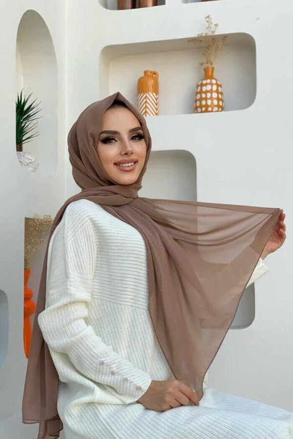 Chiffon Large Plain Shawl Head Scarf Wrap Hijab 190x 70cm High-Quality Turkish