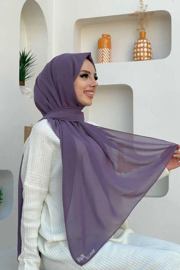 Chiffon Large Plain Shawl Head Scarf Wrap Hijab 190x 70cm High-Quality Turkish