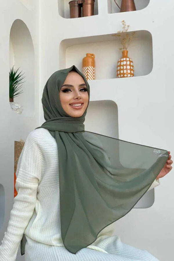 Chiffon Large Plain Shawl Head Scarf Wrap Hijab 190x 70cm High-Quality Turkish