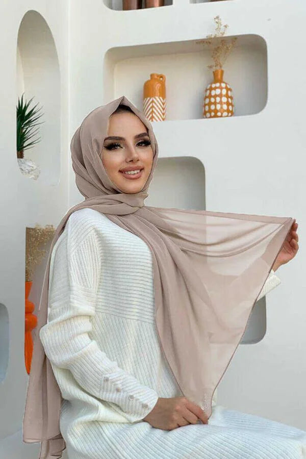 Chiffon Large Plain Shawl Head Scarf Wrap Hijab 190x 70cm High-Quality Turkish