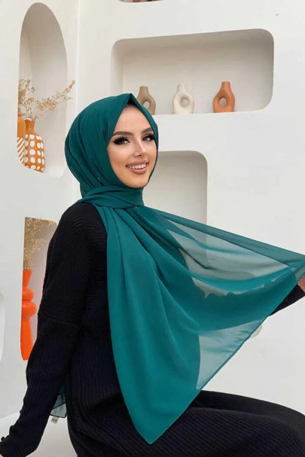 Chiffon Large Plain Shawl Head Scarf Wrap Hijab 190x 70cm High-Quality Turkish