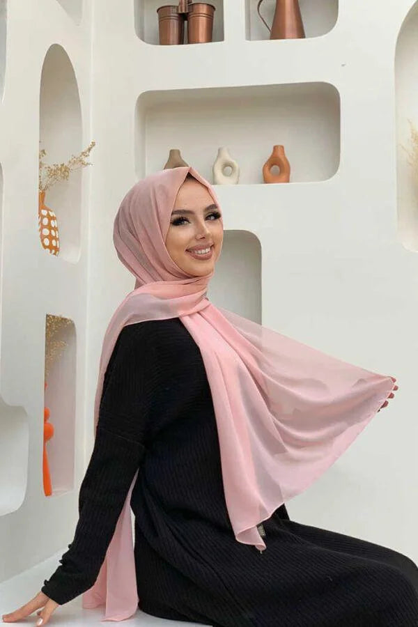 Chiffon Large Plain Shawl Head Scarf Wrap Hijab 190x 70cm High-Quality Turkish