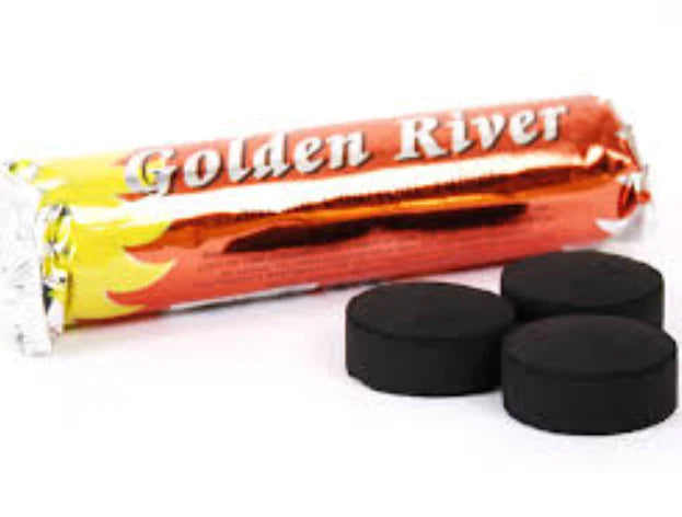 GOLDEN RIVER CHARCOAL SHISHA BUKHOOR CHARCOAL (10 TABLETS)